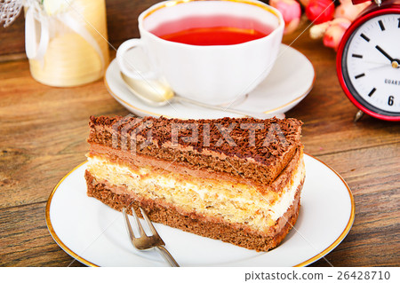 Homemade Cakes: Poppy Filling Cake on Plate Homemade Cakes: Poppy Filling Cake on Plate 26428710