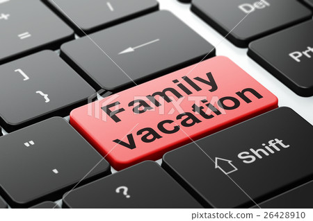 Travel concept: Family Vacation on computer 26428910