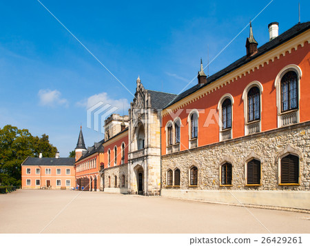 Sychrov Castle with pink facade in Czech Republic 26429261