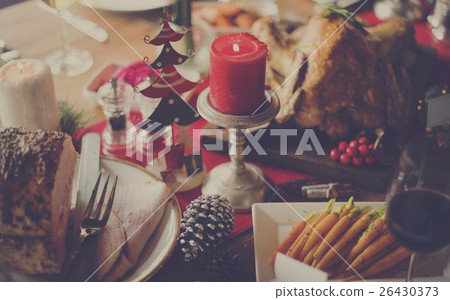 Christmas Family Dinner Table Concept Christmas Family Dinner Table Concept 26430373