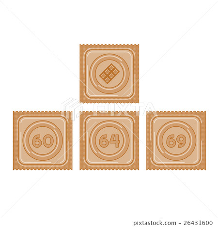 Chocolate flavored condom in package 26431600