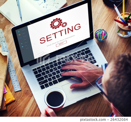 Settings Electronic Device Homepage Concept Settings Electronic Device Homepage Concept 26432084