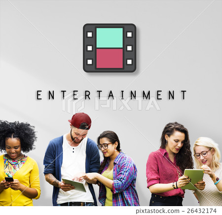 Entertainment Audio Multimedia Podcast Graphic Concept Entertainment Audio Multimedia Podcast Graphic Concept 26432174