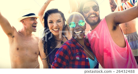 Diverse Young People Fun Beach Concept Diverse Young People Fun Beach Concept 26432488