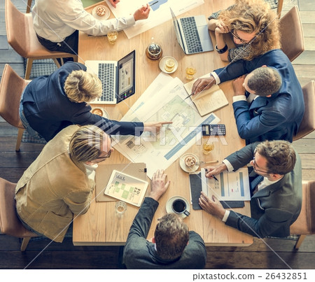 People Meeting Brainstorming Blueprint Design Concept 26432851