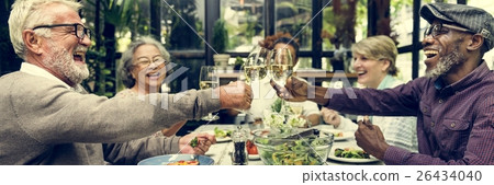 Group of Senior Retirement Meet up Happiness Concept 26434040