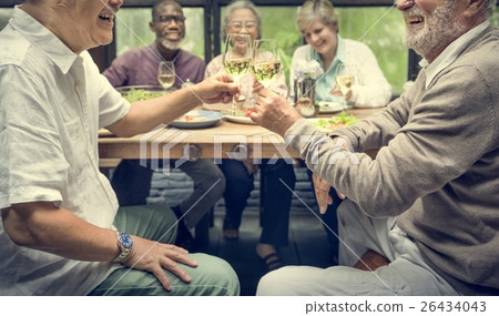 Group of Senior Retirement Meet up Happiness Concept 26434043