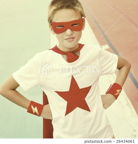 Superhero Boy Imagination Freedom Happiness Concept Superhero Boy Imagination Freedom Happiness Concept 26434061