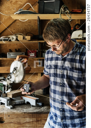 Carpenter Craftman Lumber Timber Woodwork Concept 26434737