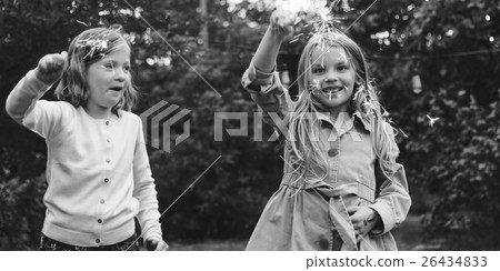 Small Girls Playing Outdoors Concept 26434833