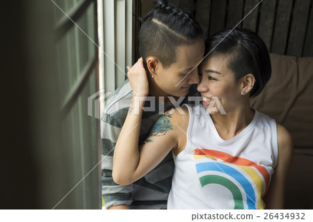 LGBT Lesbian Couple Moments Happiness Concept LGBT Lesbian Couple Moments Happiness Concept 26434932