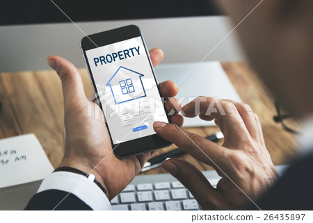 Mortgage House Loan Website Login Graphic Concept Mortgage House Loan Website Login Graphic Concept 26435897