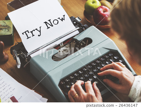 Journalism Working Typewriting Workspace Concept 26436147