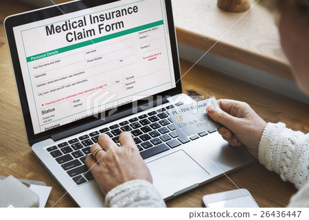 图库照片 medical insurance claim form document concept