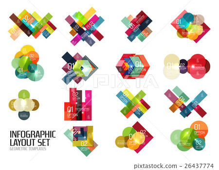 Geometric modern infographic options templates 26437774