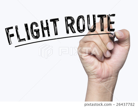 flight route written by hand flight route written by hand 26437782