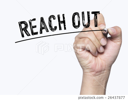 reach out written by hand 26437877