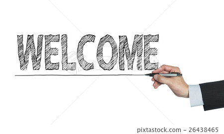 welcome written by hand 26438465