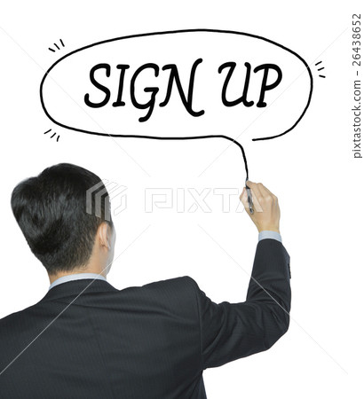 sign up written by man 26438652