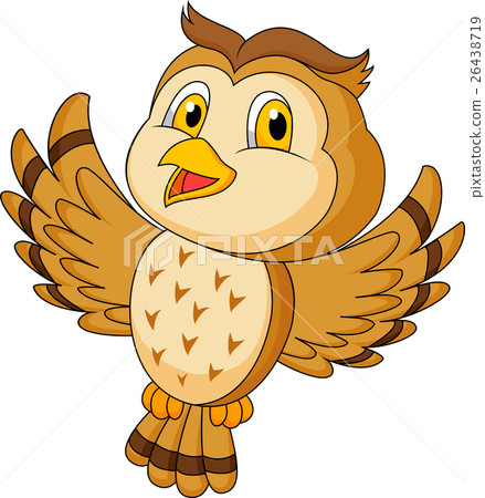 cute flying owl illustration