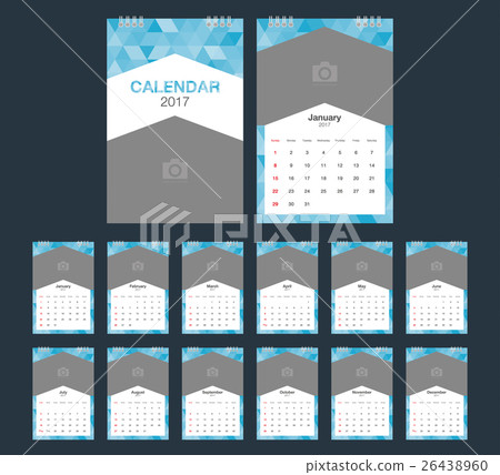 2017 Calendar. Geometric design template. - Stock Illustration ...