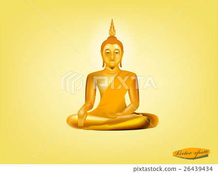 vector buddha on yellow background vector buddha on yellow background 26439434
