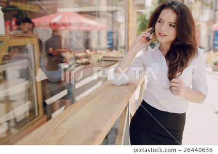 business woman enjoys gadgets business woman enjoys gadgets 26440636