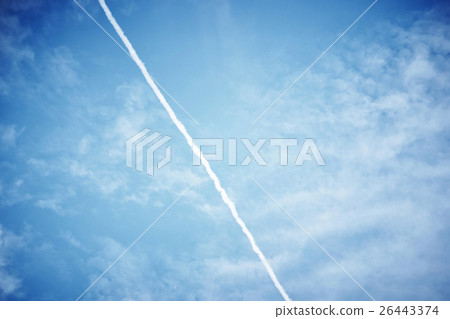 Blue sky and airplane cloud 26443374