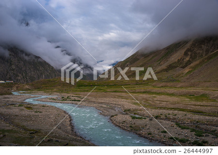 Himalayan mountain landscape view in India. Himalayan mountain landscape view in India. 26444997