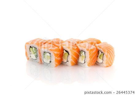 Philadelphia classic sushi roll isolated 26445374