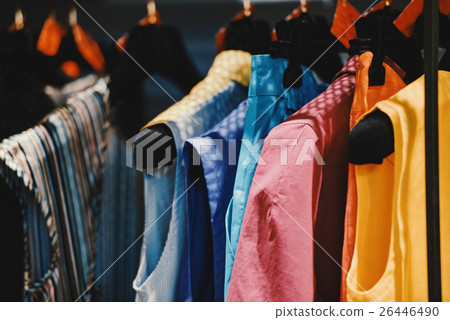 clothes in a fancy shop 26446490