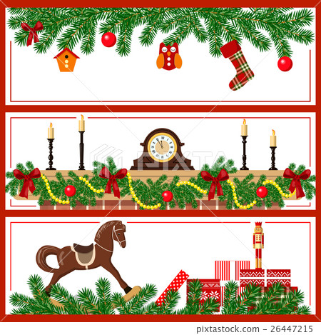 New Year and Christmas time set in stripes 26447215