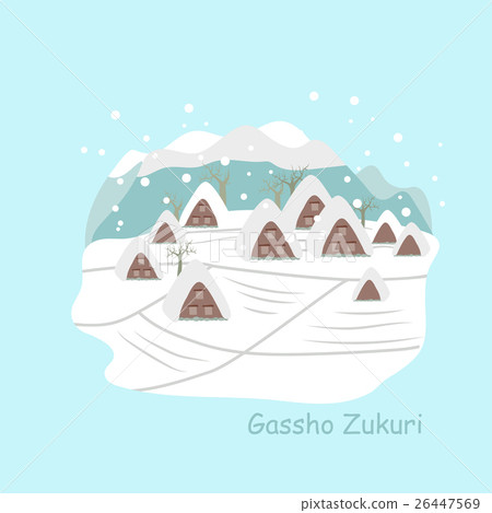 Gassho zukuri in the snow 26447569