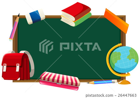 Blackboard and other school objects 26447663