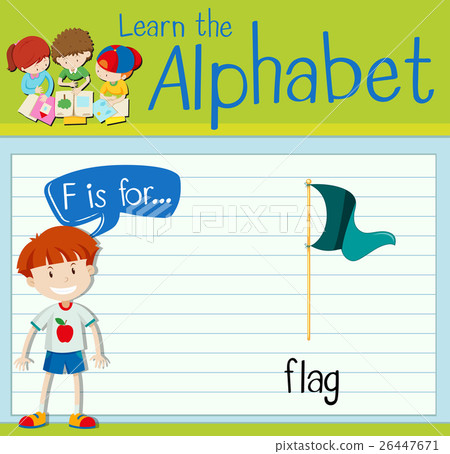 Flashcard letter F is for flag 26447671