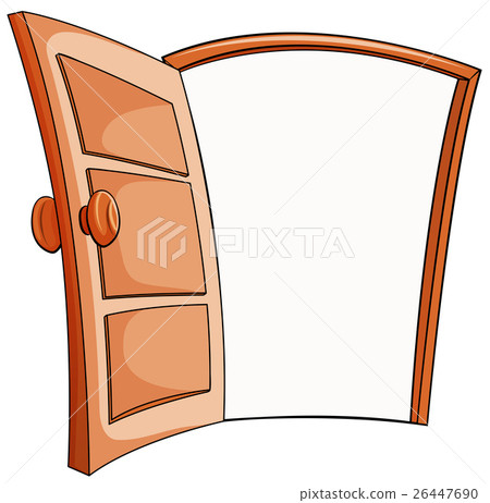 Wooden door on white background 26447690