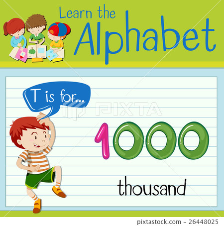 Flashcard letter T is for thousand 26448025