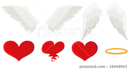 Angel wings and heart Angel wings and heart 26448043