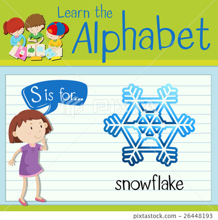 Flashcard letter S is for snowflake 26448193