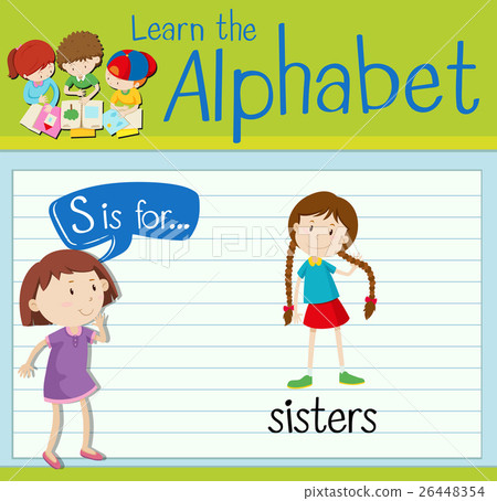 Flashcard letter S is for sisters 26448354