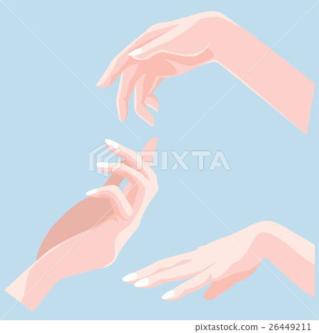 Set of beautiful woman hands isolated 26449211