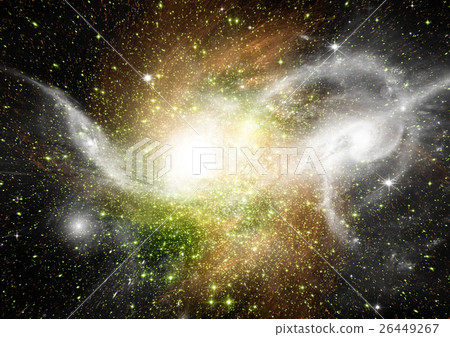 Stars, dust and gas nebula in a far galaxy 26449267