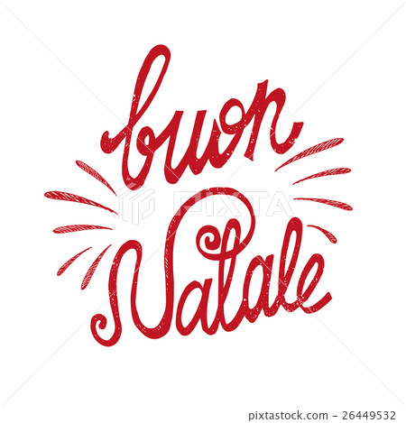 Italian Christmas,Natale.Handwriting title.Red 26449532