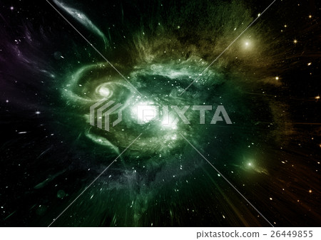 Stars, dust and gas nebula in a far galaxy 26449855