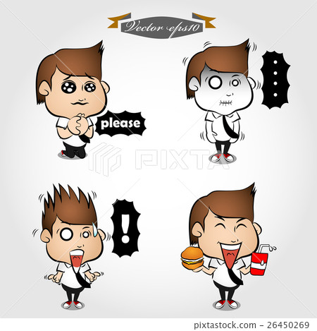 business man cartoon character emotion set 26450269