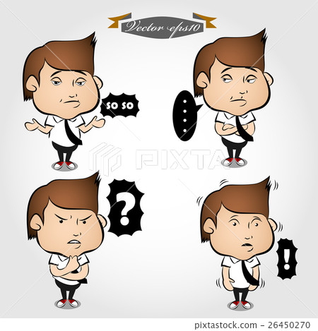 business man cartoon character emotion set 26450270
