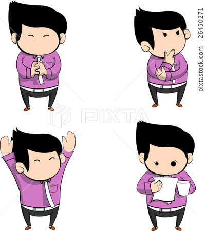 business man cartoon character emotion set 26450271