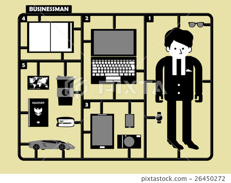 businessman career and accessories in figure style 26450272