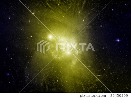 Stars, dust and gas nebula in a far galaxy 26450399