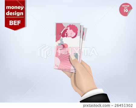 Belgian franc money paper on hand 26451302